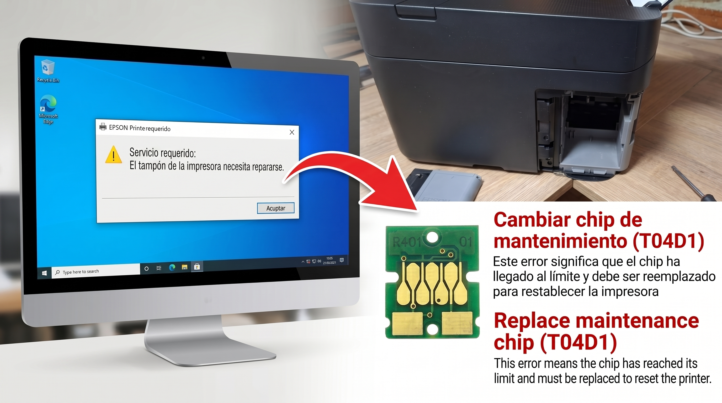 Chip y Caja de mantenimiento EPSON